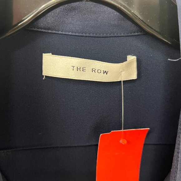 $850 The Row Blue Silk Blouse Button Down Blouse Shirt size 8 - Picture 7 of 9